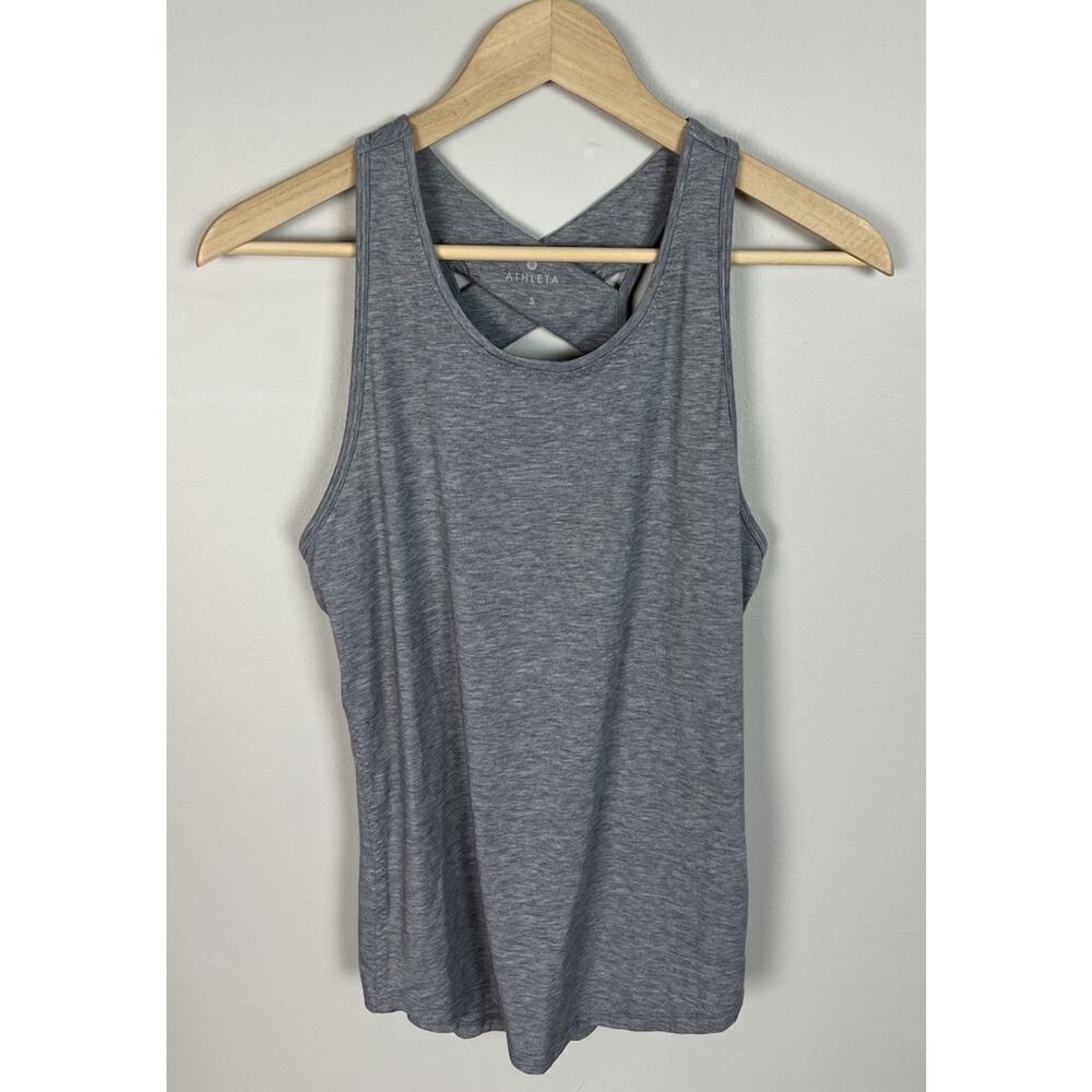 Athleta Yogini Tank Thyme Table Gray Grey Size Small Heathered Stretch Women’s